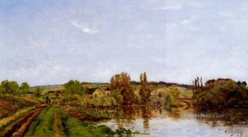  Landscapes Art Painting - Walking Along The River scenes Hippolyte Camille Delpy Landscapes